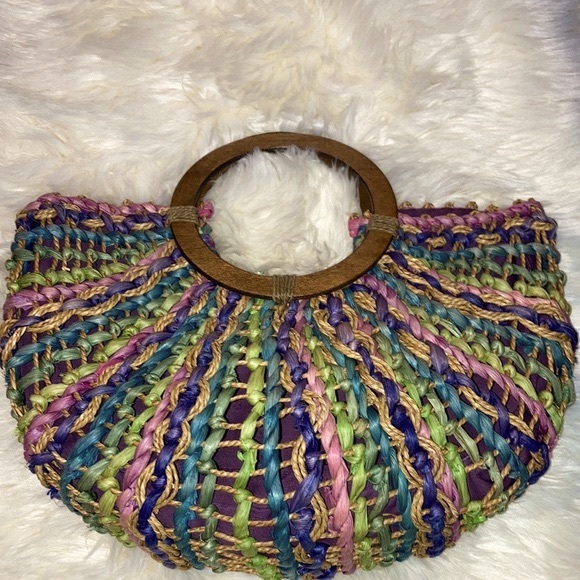 CAPPELLI straworld lg., bright, multicolor purse or tote bag. $29 - Picture 3 of 12